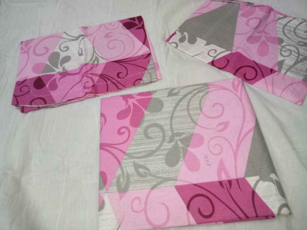 Pink and cement Color Bed Sheet